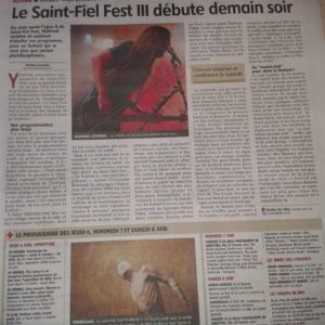 Publication in french newspaper