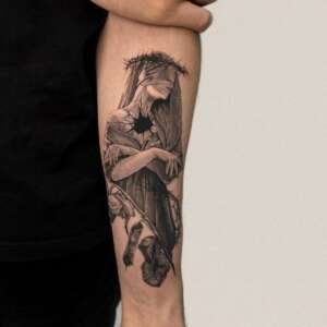 Sun tattoo by David Vallin